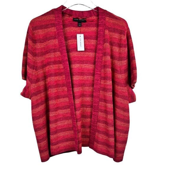 LANE BRYANT Cardigan Open Knit Short Sleeve Sweater Women's Size 22 / 24 - Picture 1 of 6